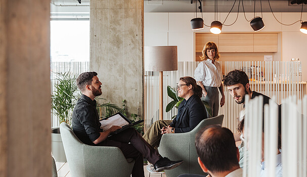 Several people in an office