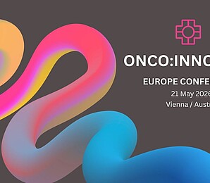Flyer: a colourful, curved 3D ribbon winds its way across a dark background
