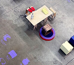 Top view of the Design Everyday Connect exhibition at the Home Depot trade fair