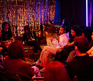 Woman speaking to a group