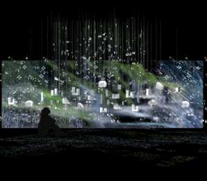 Photo of the interactive installation Merging Visions