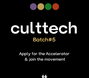 Logo culttech Barch #5, "Apply for the Accelerator & join the movement"