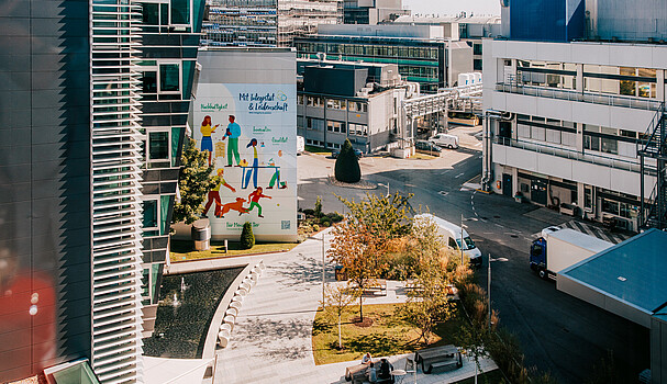 Modern buildings on a sunny day in Vienna