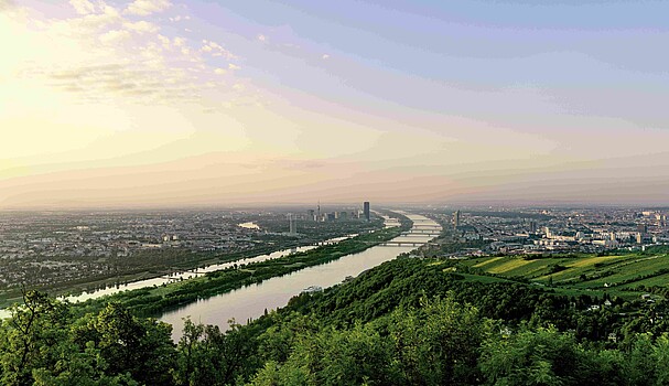 View of Vienna from a hill overlooking the Danube